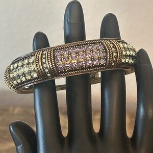 Heidi Daus Multi-Stoned Hinged Bangle